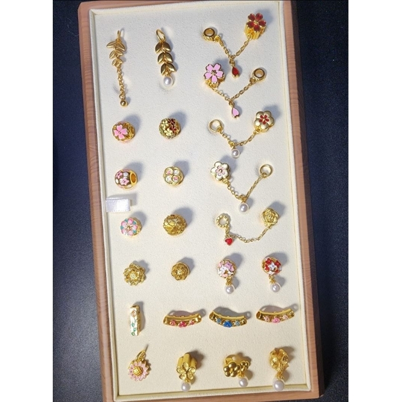 Kode FLOWER - PADUAN EMAS / Sandgold S999 Charm / Liontin Anti Karat untuk Gelang Crystal / Gelang T