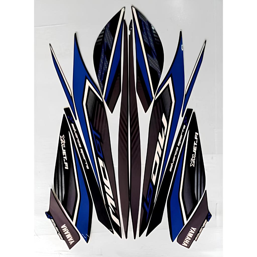 stiker striping yamaha mio gt 2013 hitam biru lis body standar berkualitas original