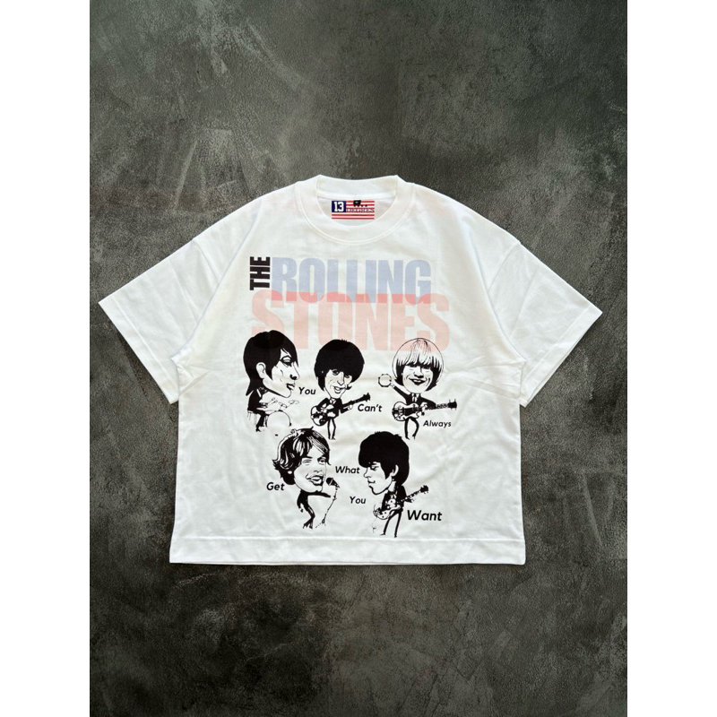 13DEGRES - TSHIRT BOXY CUT 20s THE ROLLING STONES Heavyweight- Tshirt kaos pria - Kaos boxy 20s - Ov