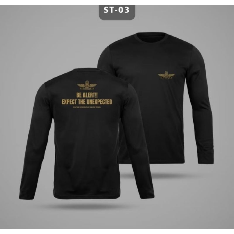 KAOS LENGAN PANJANG SATPAM BE ALERT EXPECT THE UNEXPECTED