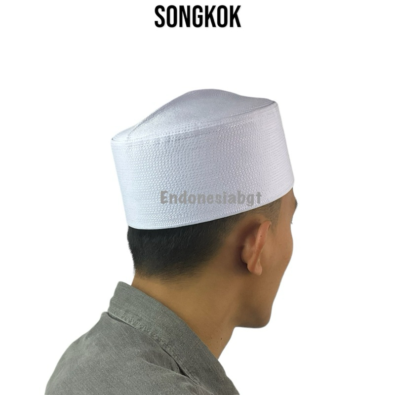 Peci Kopiah Songkok Haji Batok Putih Polos Ukuran Anak Dewasa Peci Batok Keras