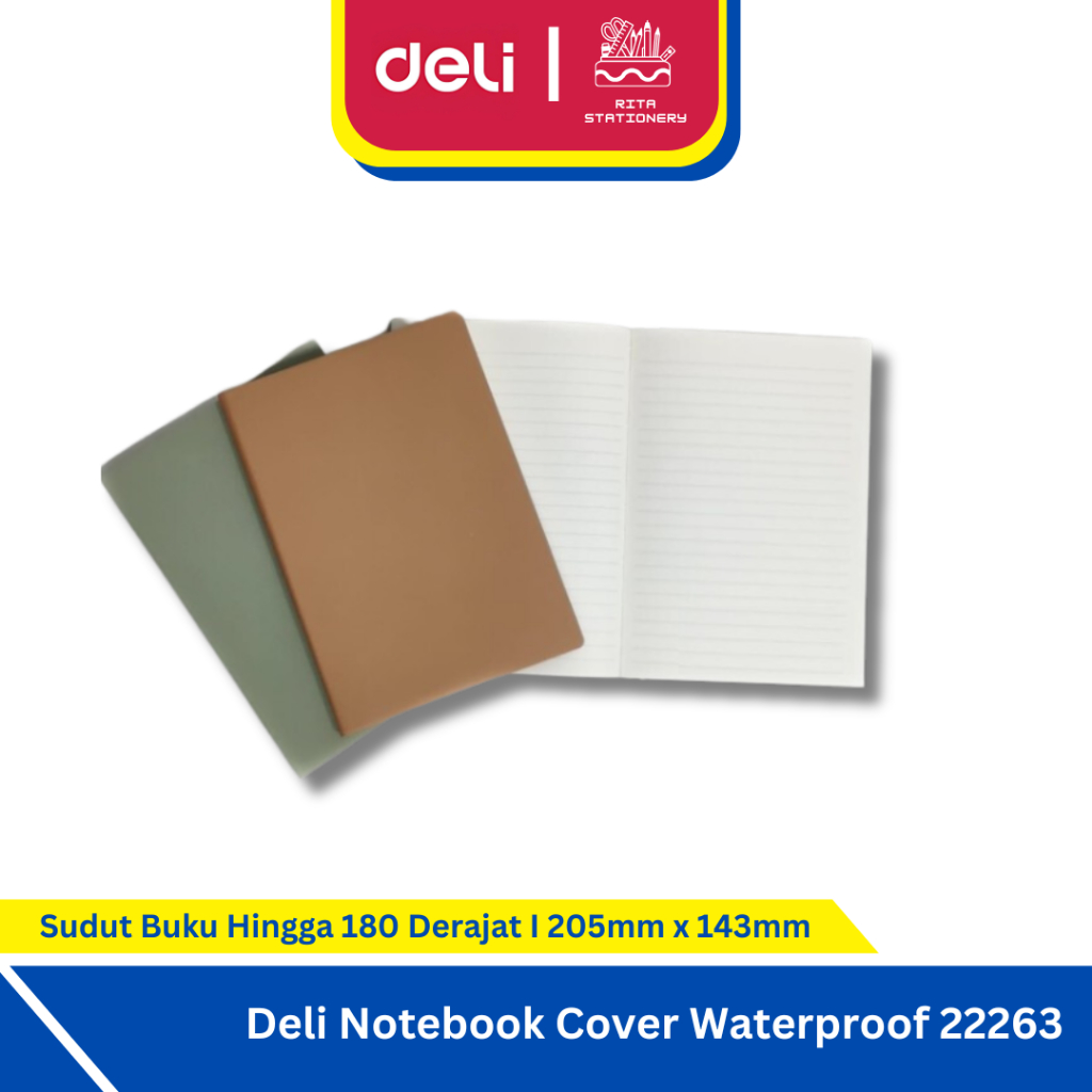 

Deli Notebook Leather PU / Buku Catatan Diary Kulit Polos Anti Air Ukuran 25K 80 Lembar Cover Waterproof - 22263