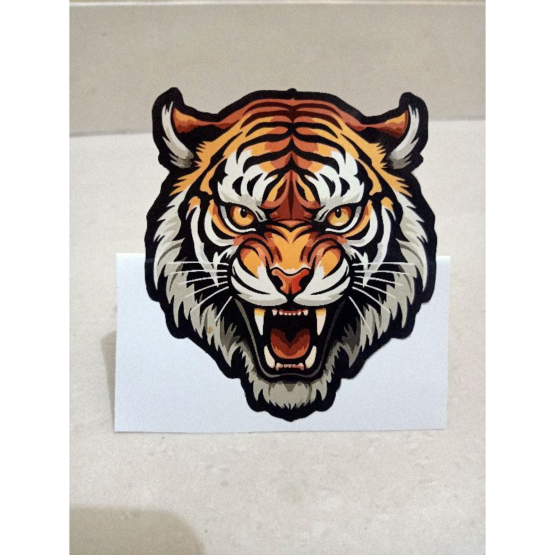 

stiker gambar kepala harimau size 10x10 cm print cut