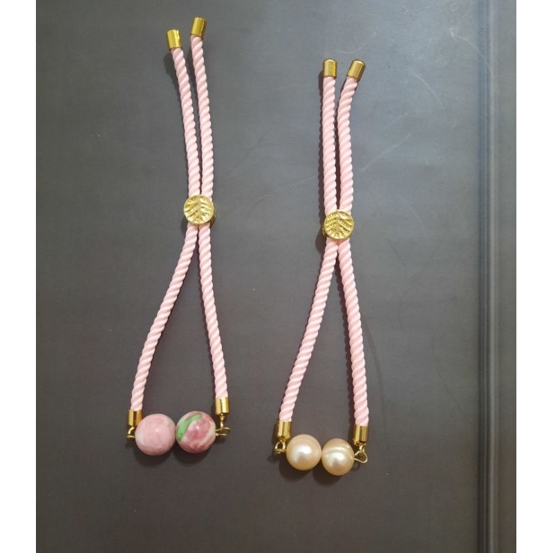 Gelang serut  tali warna pink