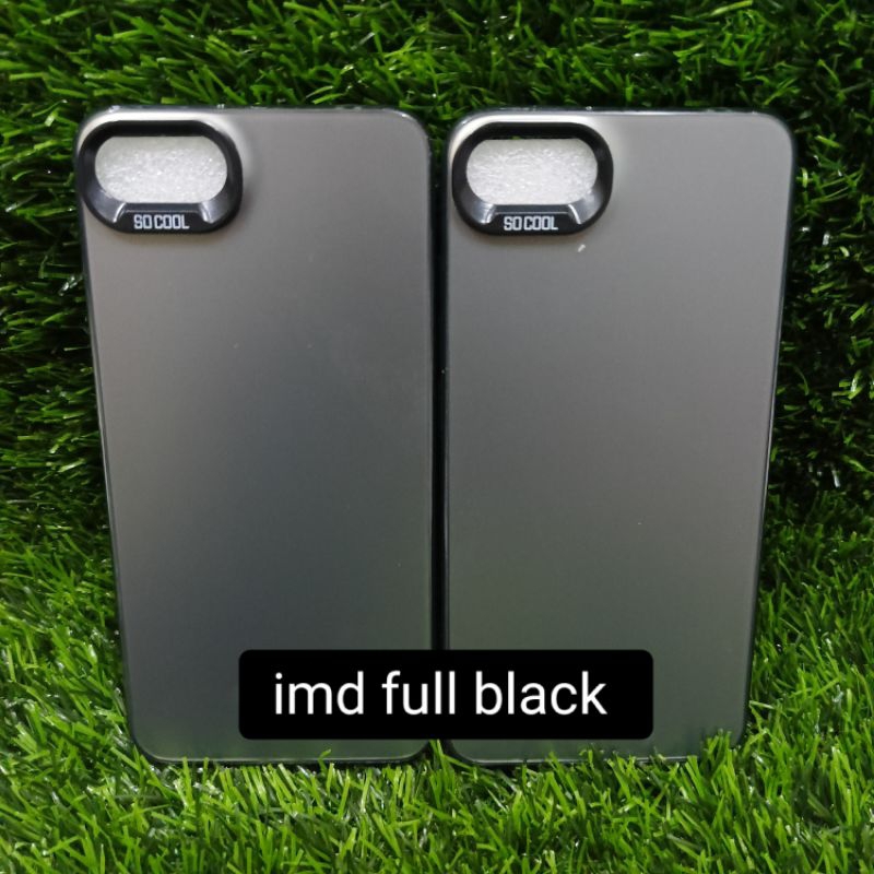 SOFTCASE CASING IMD HOLOGRAM FULL BLACK OPPO A3S/A5/A12E