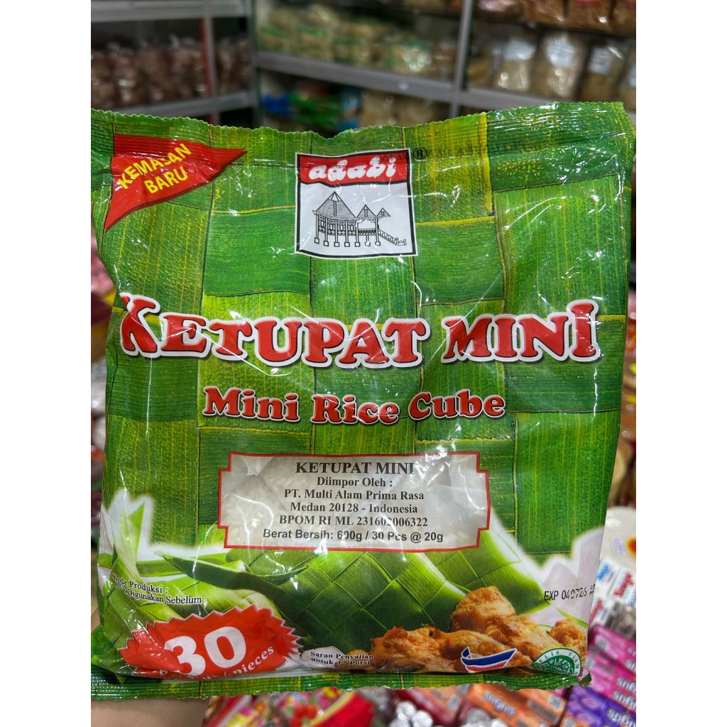 

Ketupat Mini Adabi 30x20gr / Mini Satay Rice Cake / Lontong Lebaran / Ketupat Nasi Instan