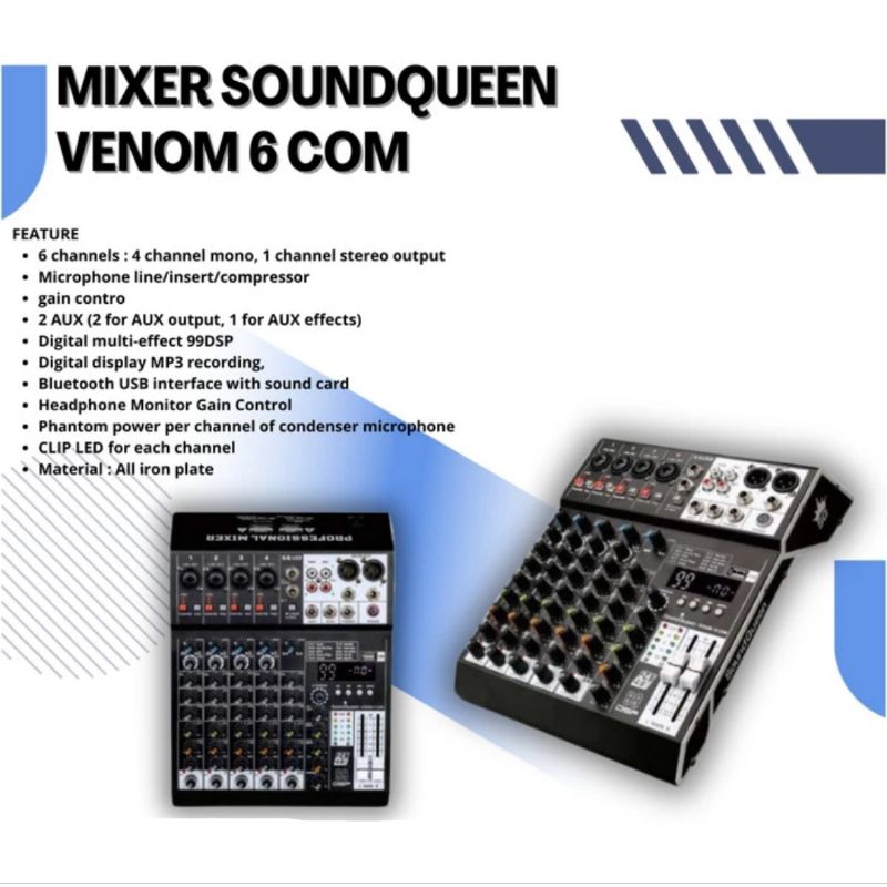 MIXER SOUNDQUEEN VENOM 6 Mixer audio sound queen VENOM6 channel