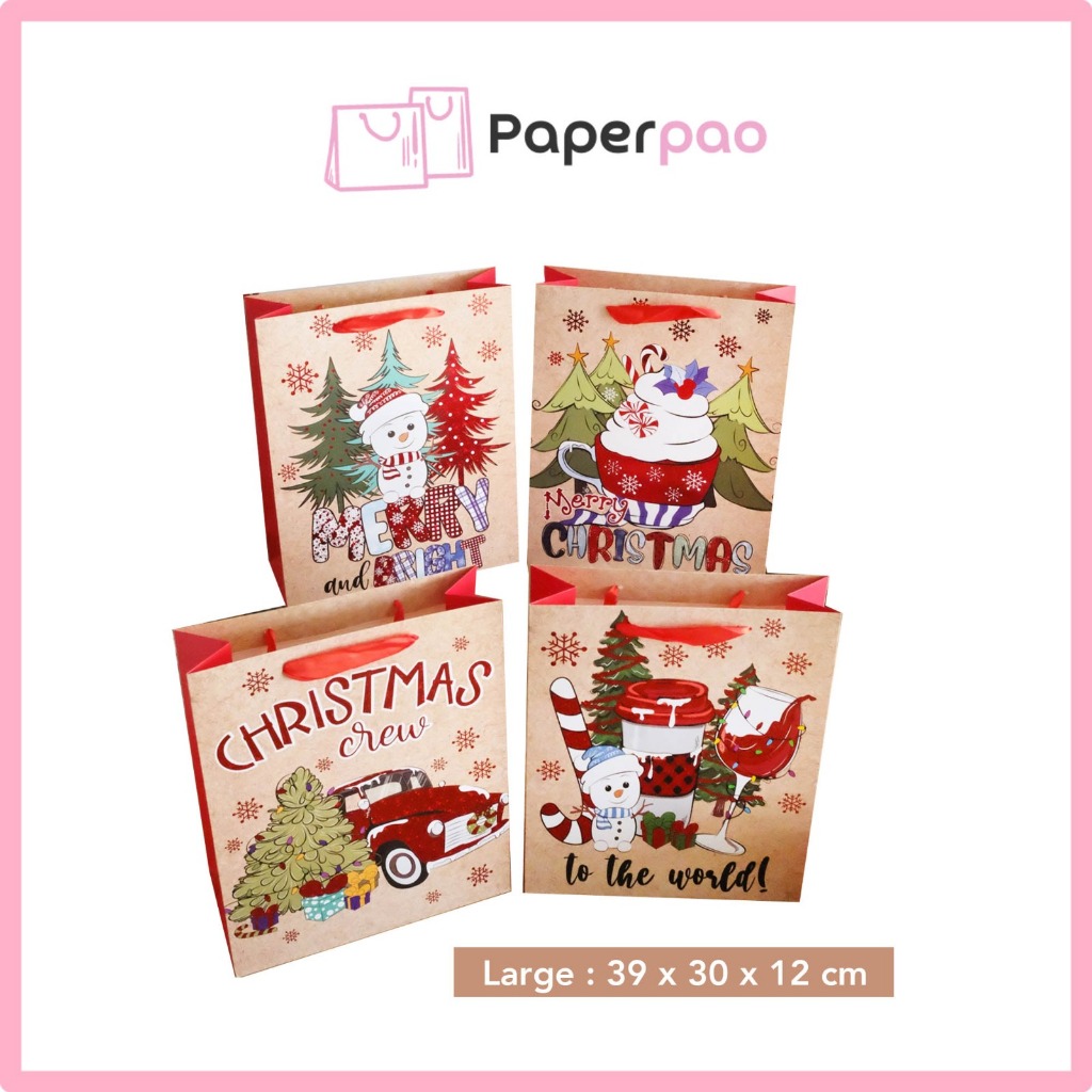 

PAPERPAO - Christmas Paperbag Kantong Kertas Tas Goodie Bag Natal Kantong Hadiah Natal Kantong Natal