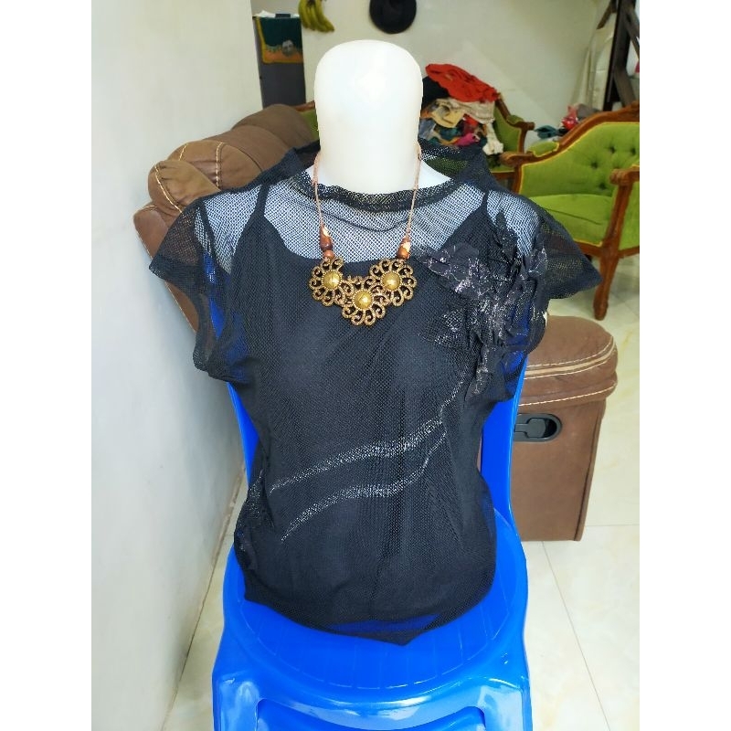 Vest Brokat || Rompi Brokat Hitam Wanita