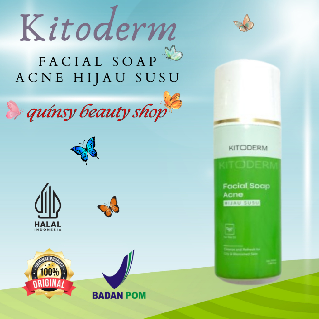 kitoderm facial soap acne hijau susu