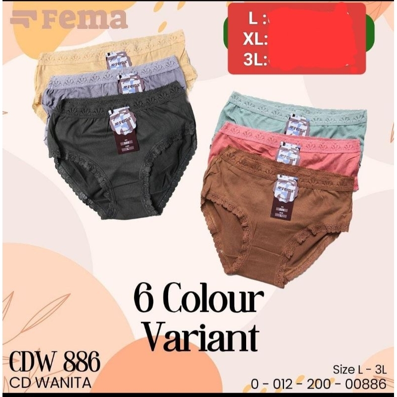 CD CELANA DALAM FEMA WANITA IMPORT RENDA KATUN SPANDEX MELAR ELASTIS ADEM LEMBUT CEWEK PEREMPUAN MUR