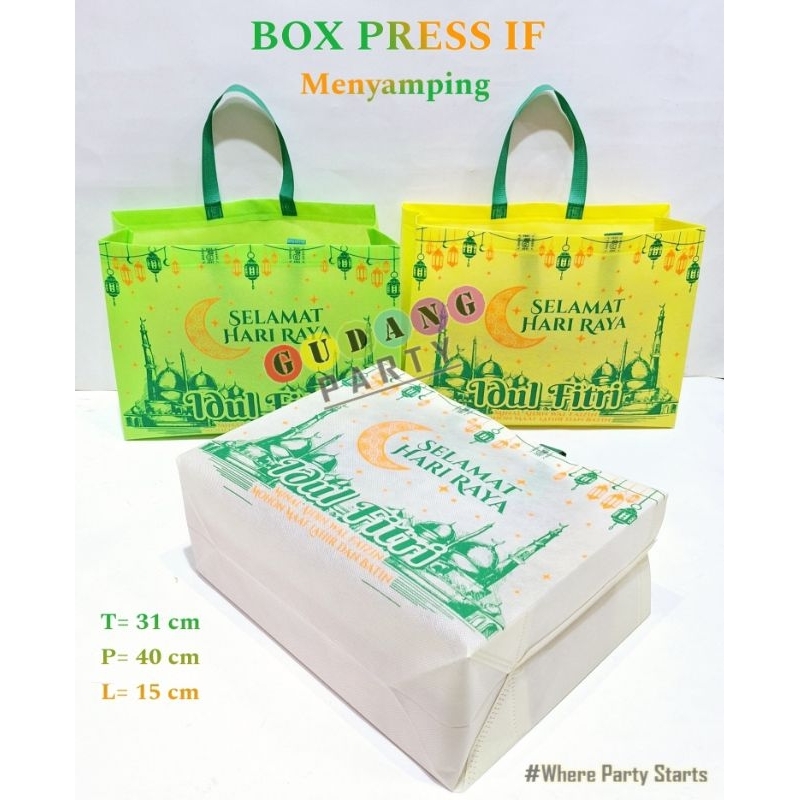 

Box Press IF Menyamping Kantong Lebaran Tas Bingkisan Lebaran Goodie Bag Lebaran