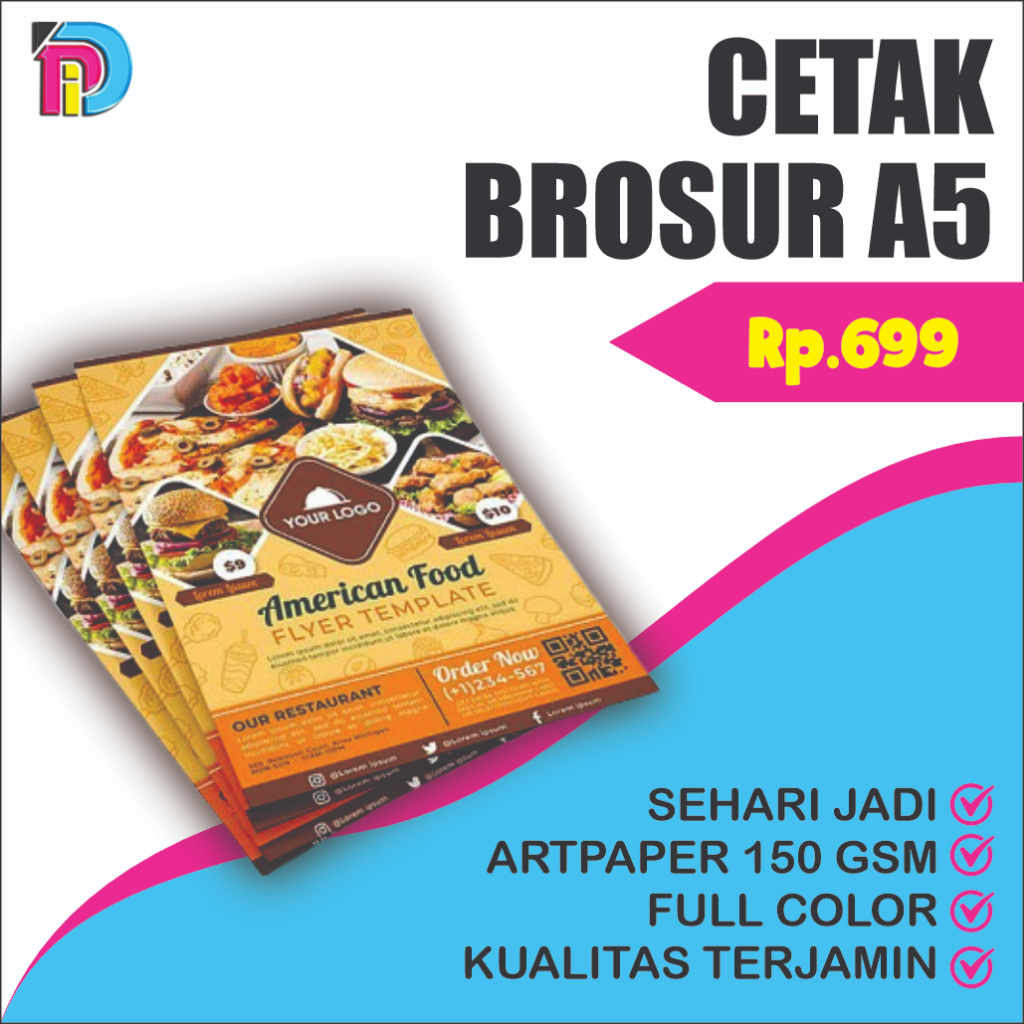 

Cetak Brosur A5 Termurah 1 Sisi atau 2 Sisi Cetak Custom Flyer A5 Brosur Kertas Artpaper 150 Gsm Majalah Pamflet