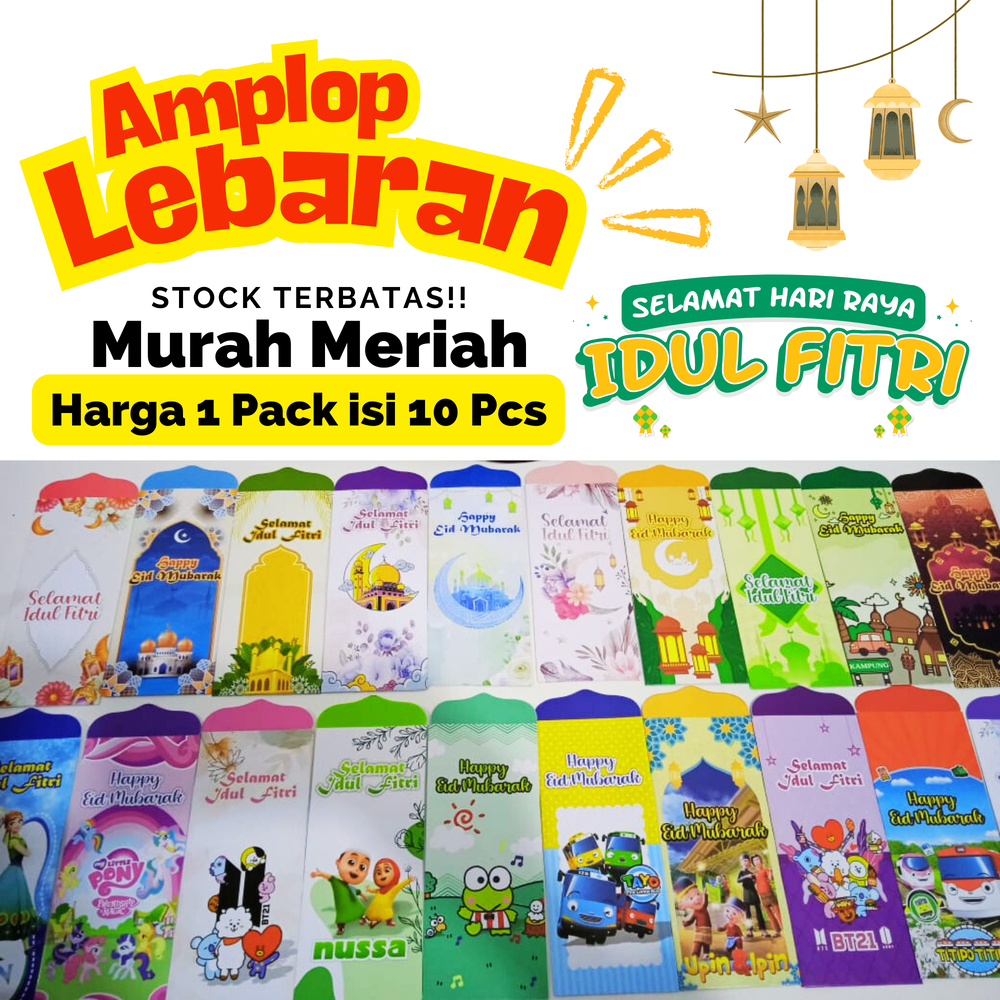 

Amplop lebaran Murah Meriah harga 1 pack isi 10 Pcs