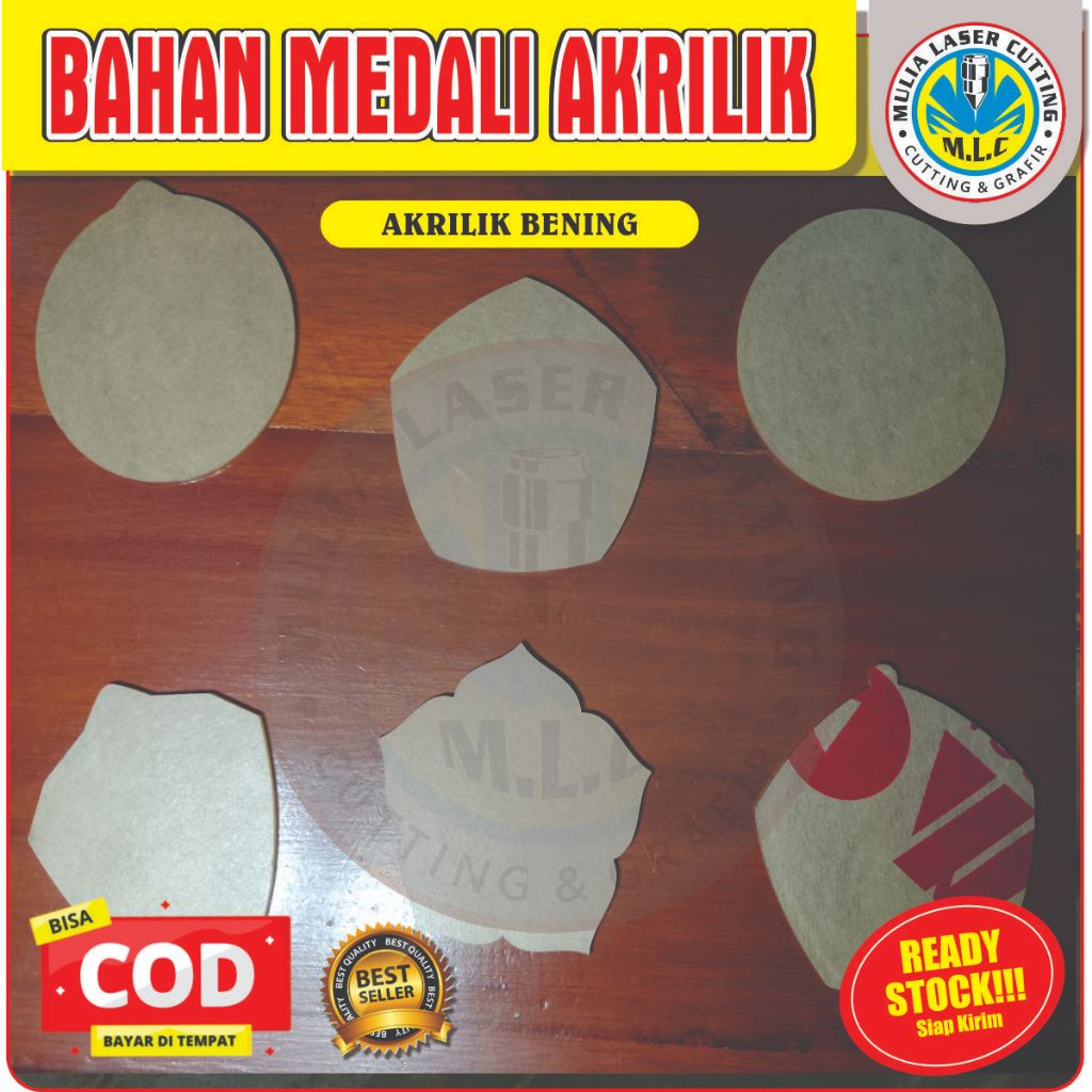 

Bahan Medali Akrilik 6.5 cm Tebal 2mm - Acrylic Bening Laser Cutting