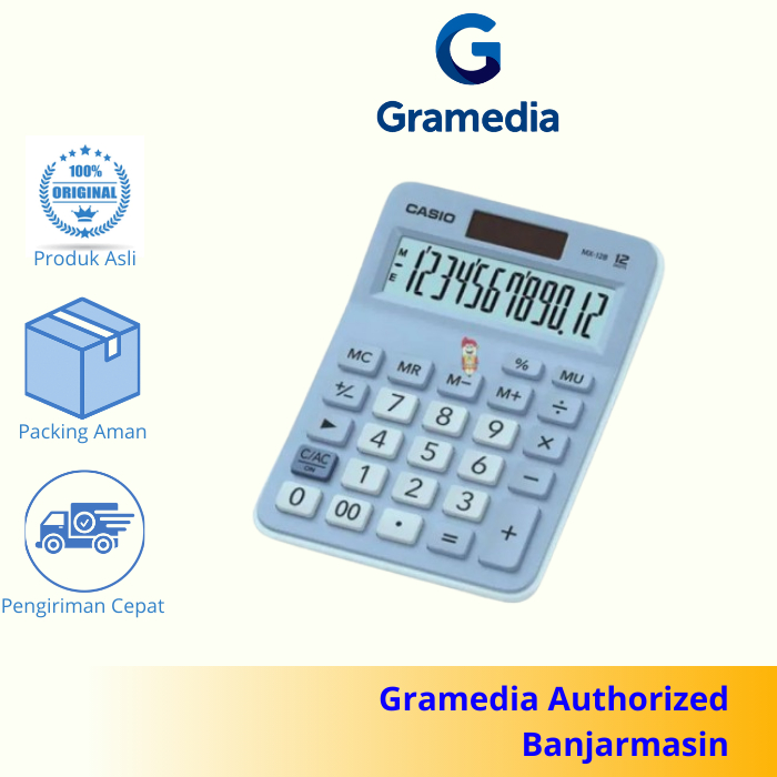 

Gramedia Banjarmasin - Casio Calculator MX - 12 B Blue