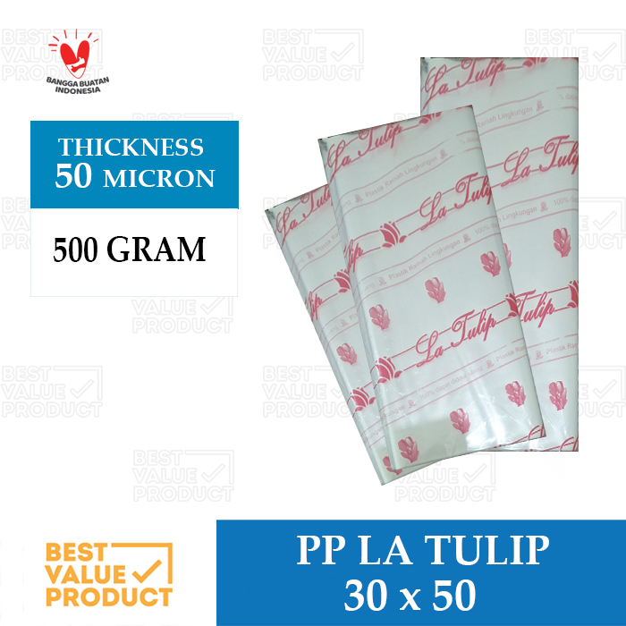Plastik PP BENING 30 x 50 LA TULIP / PP BENING 30x50 50 MICRON