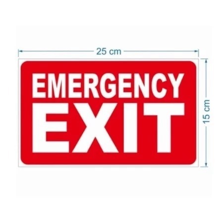 

Stiker Vynil EMERGENCY EXIT EVAKUASI 25x15 CM sign rambu K3