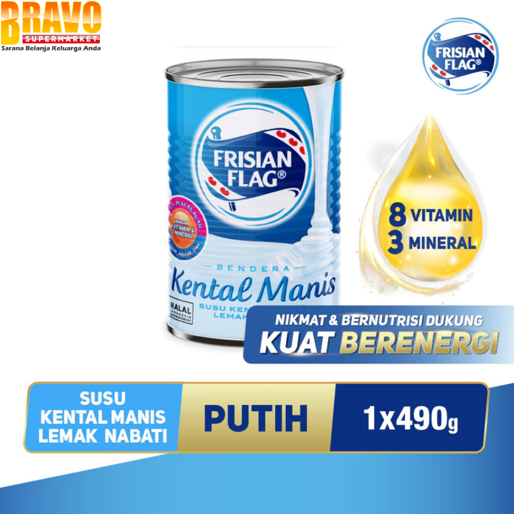 

Bravo Bojonegoro - Frisian Flag Bendera Kental Manis Cokelat Kaleng 490GR