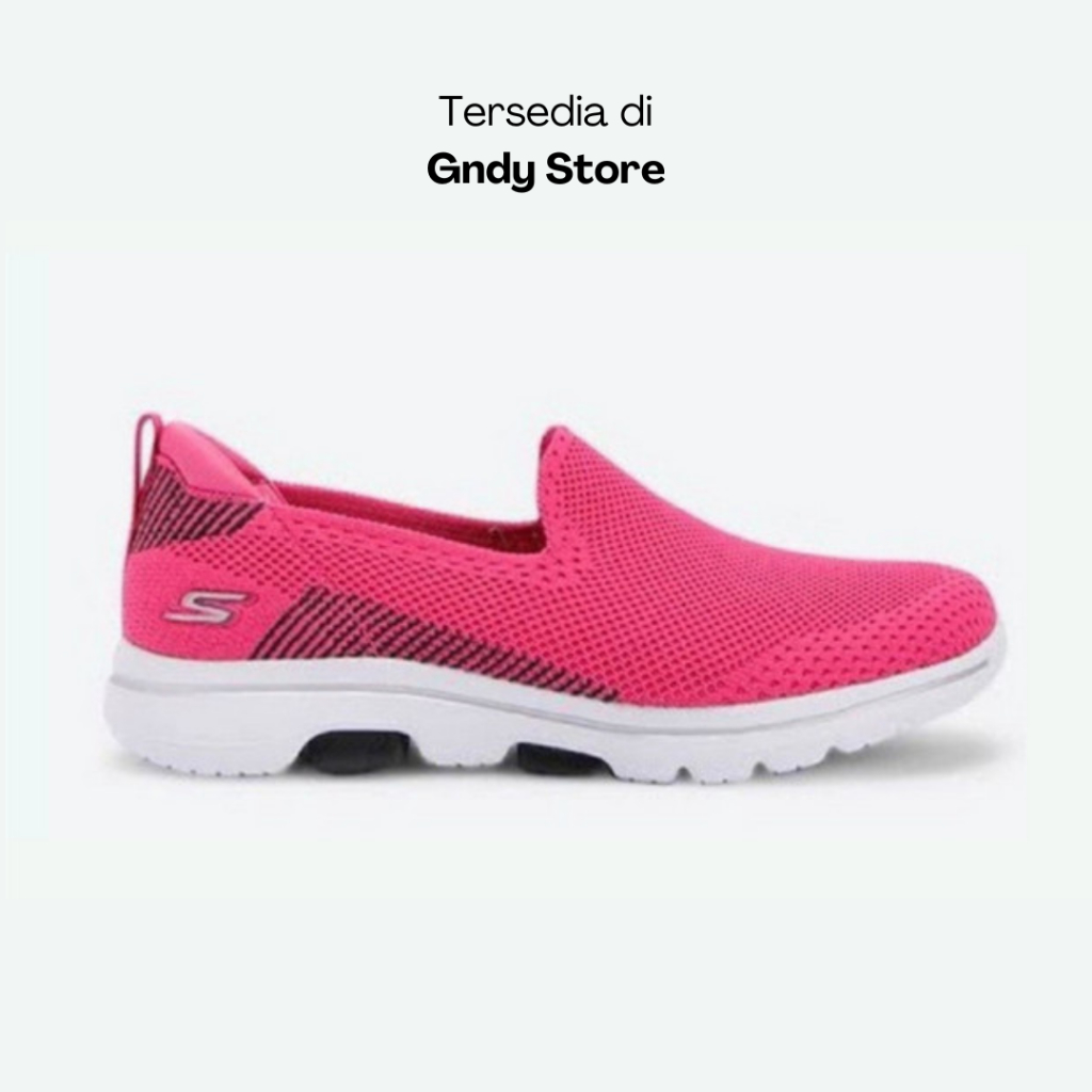 Sepatu Slip On Wanita Skechers Go Walk 5 Prized Pink 15900/PKBK Womens