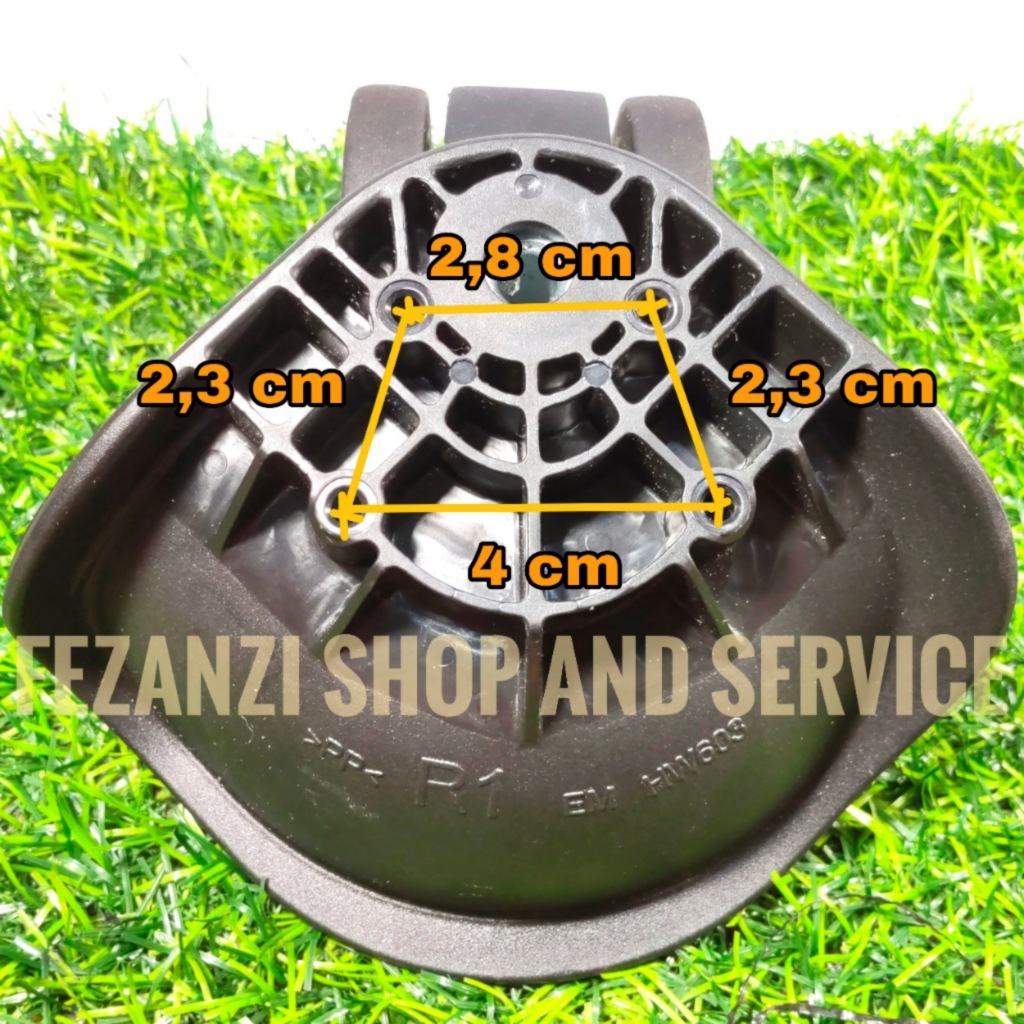 Dudukan Roda Koper Double Ban Hinomoto Diameter 6 cm