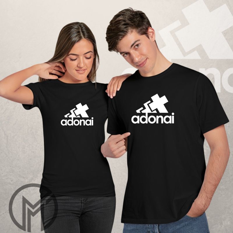 Baju kaos Pria wanita Casual Adonai christus model adidas