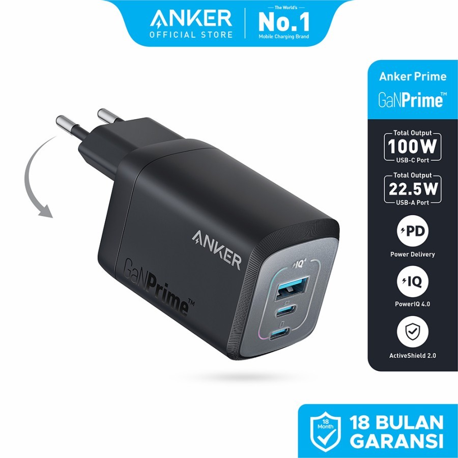Anker Kepala Charger Wall Charger Anker GaNPrime 100W - A2343 anker prime charger