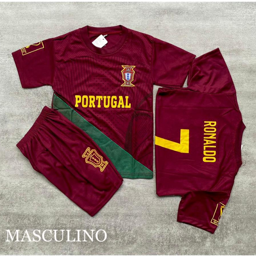 Setelan jersey bola Anak portugal Ronaldo / Baju Setelan Olahraga baju futsal anak laki laki