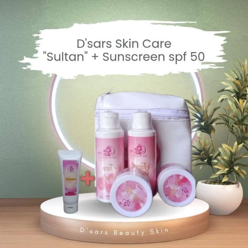 PAKETAN SKINCARE SULTAN PLUS SUNSCREEN SPF 50 BY DSARS BEAUTY SKIN