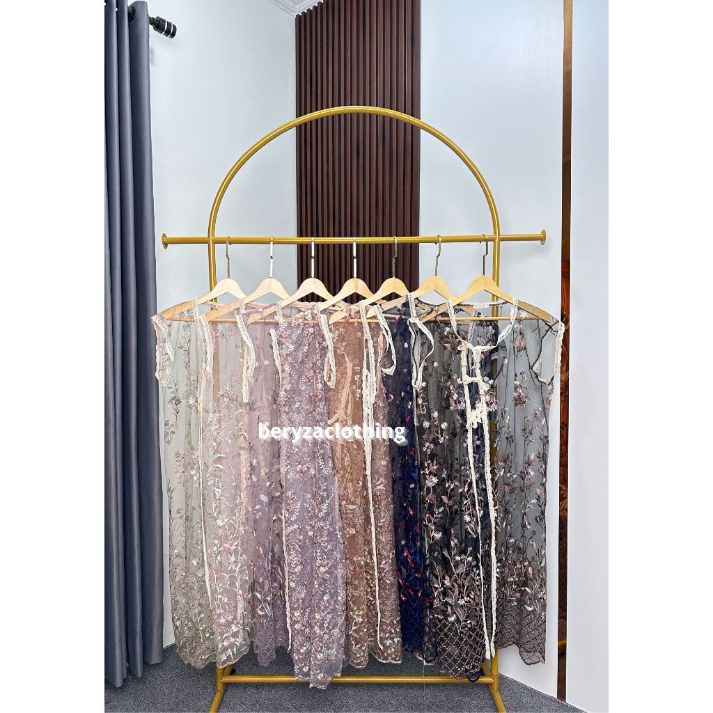 JENARA OUTER BRUKAT KONDANGAN PANJANG TANPA LENGAN ALL SIZE BRUKAT GARDEN MIX BORDIR OUTER ROMPI BRU