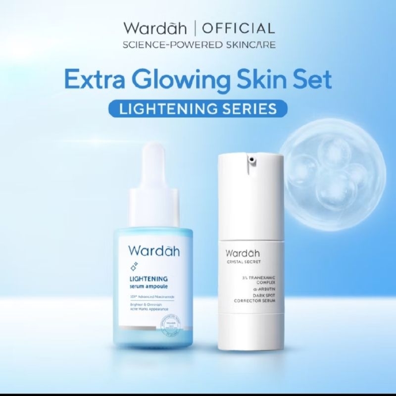 Wardah Paket Extra Glowing Skin (crystal secret + lightening serum)