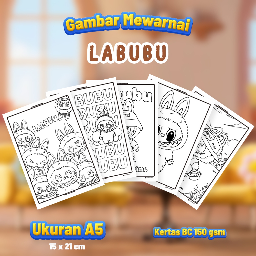 

Gambar Mewarnai LABUBU Isi 20 Lembar Kertas BC Tebal