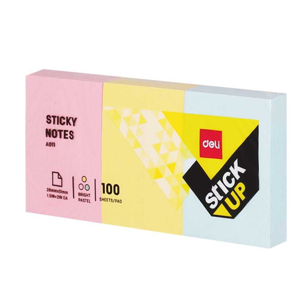 

Deli EA01103 Sticky Notes / Penanda Buku Dengan 3 Warna Pastel
