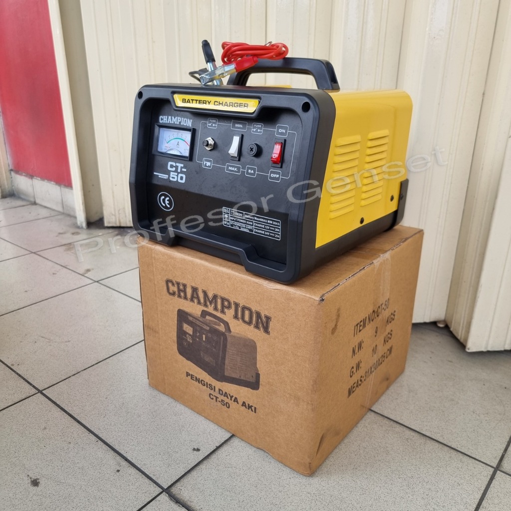 Cas Aki Battery Charger Aki Mobil 50A 50 A 50 Ampere 12V 24V CHAMPION USA Battery Charger CT50