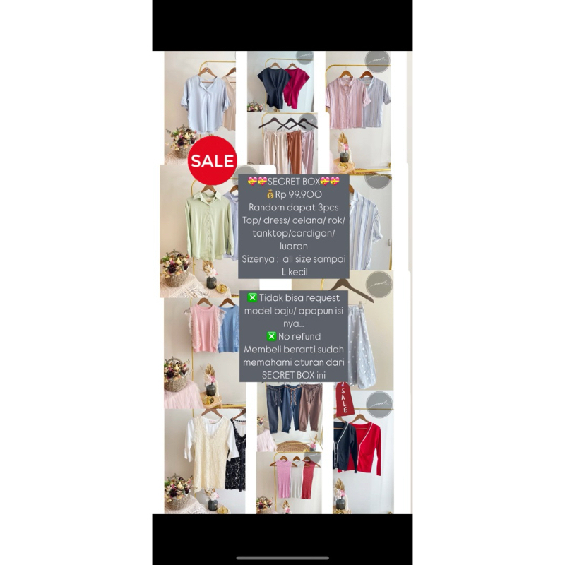 SECRET BOX / CUCI GUDANG / BAJU LEBARAN / obral baju murah / sisa import / baju bangkok / baju china