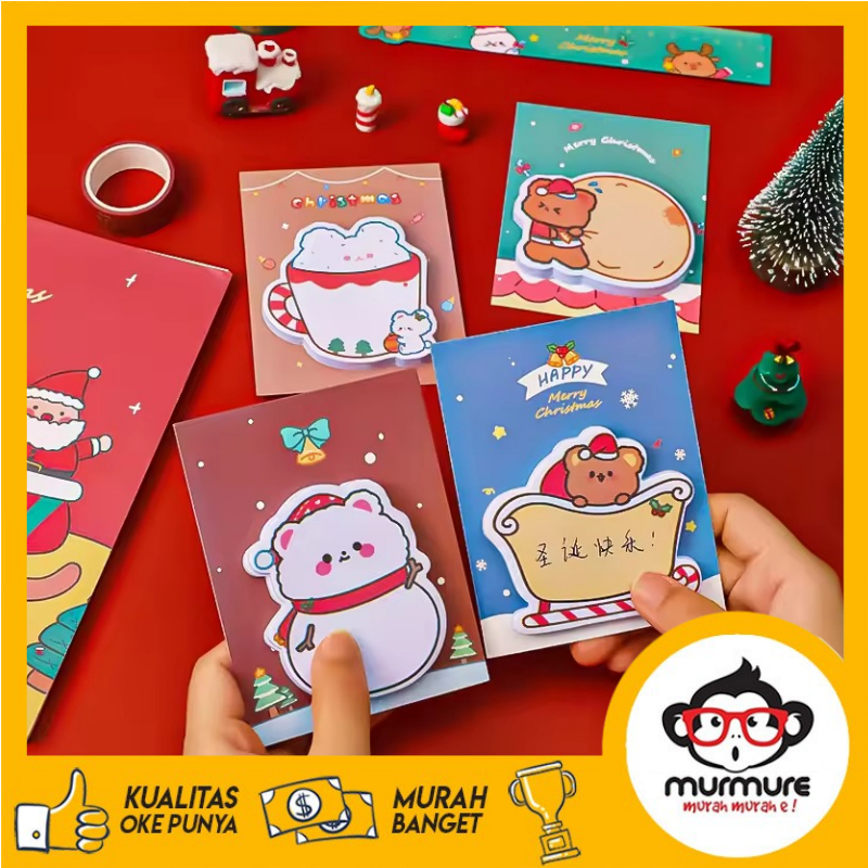 

MURMURE I STICKY NOTES NATAL / MEMO STICK NOTE KERTAS TEMPEL CHRISTMAS XMAS SANTA KLAUS BEAR SNOWMAN CUTE LUCU IMUT