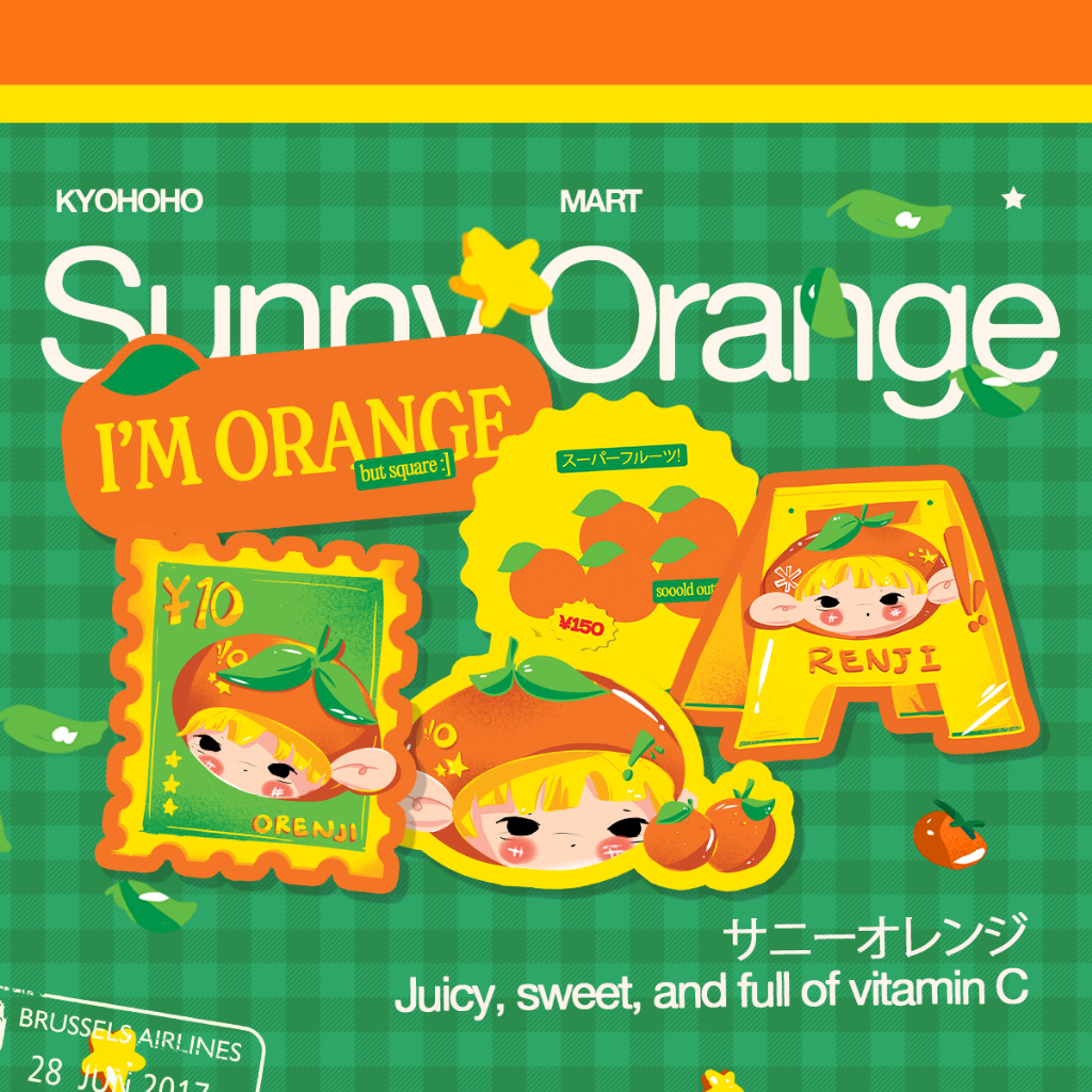 

KYOHOHO - PACK YOUR FRUIT STICKERS / TOMATO & ORANGE