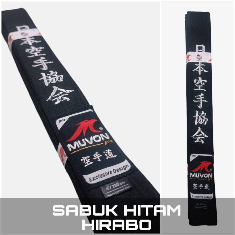 Sabuk Hitam Karate Muvon Hirabo Original Sabuk Karate Warna Hitam Beladiri Muvon
