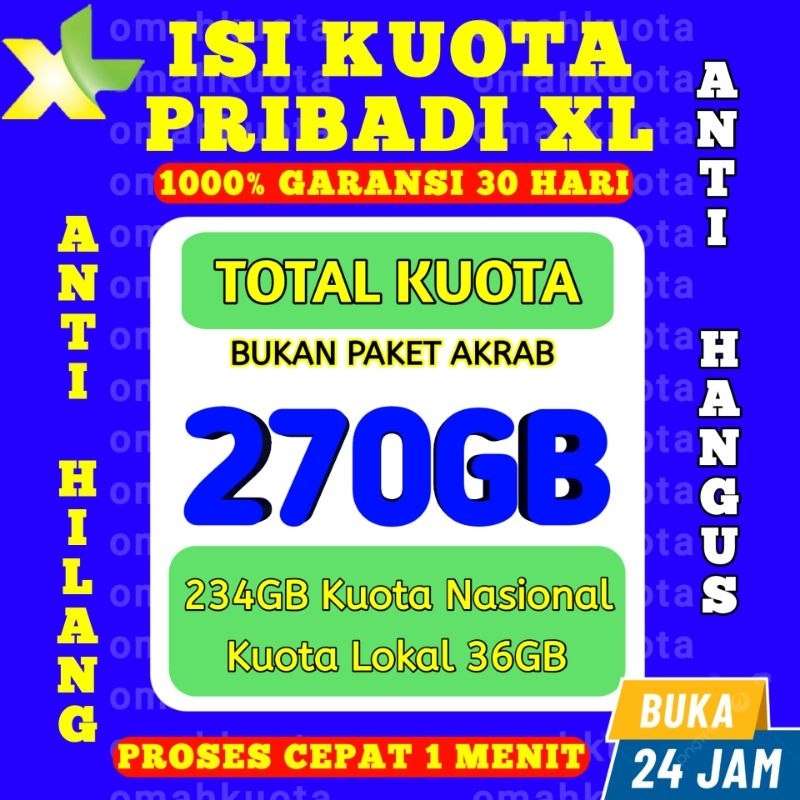 PROMO TERMURAH PAKET DATA XL 100GB 270GB 90GB FULL NASIONAL TERMURAH - KUOTA XL