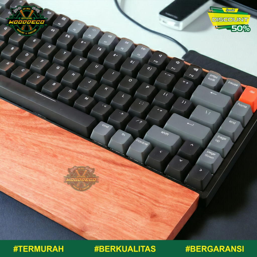 Sandaran tangan / Wrist rest / Arm rest Keyboard Palm rest Wrist Arm Rest kayu jati dudukan sandaran