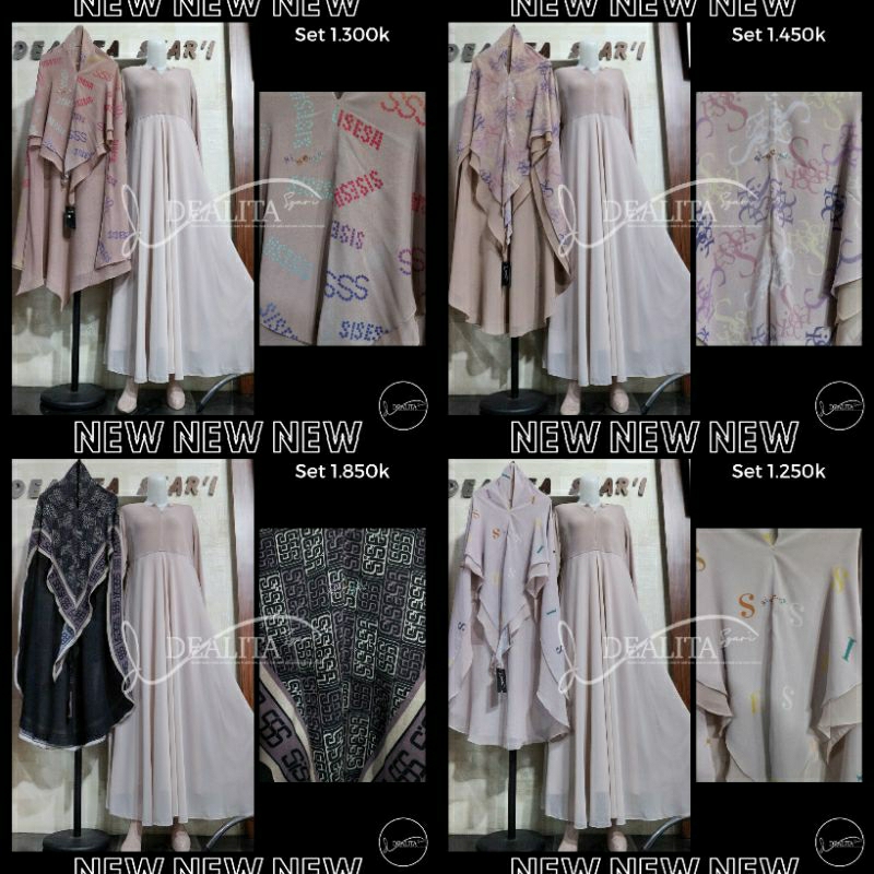 Dealita Basic Dress X Khimar Sisesa Dusty Brown Nude Limited Gamis