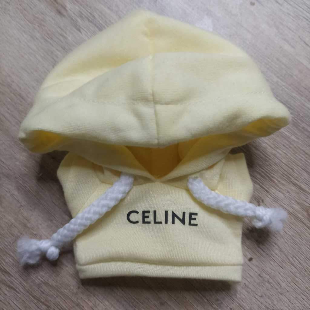 SC-IDOLLOOK TAEHYUNG V BTS HOODIE CELINE KUNING MUDA FOR DOLL 10 CM 15 CM 20 CM BAJU BONEKA