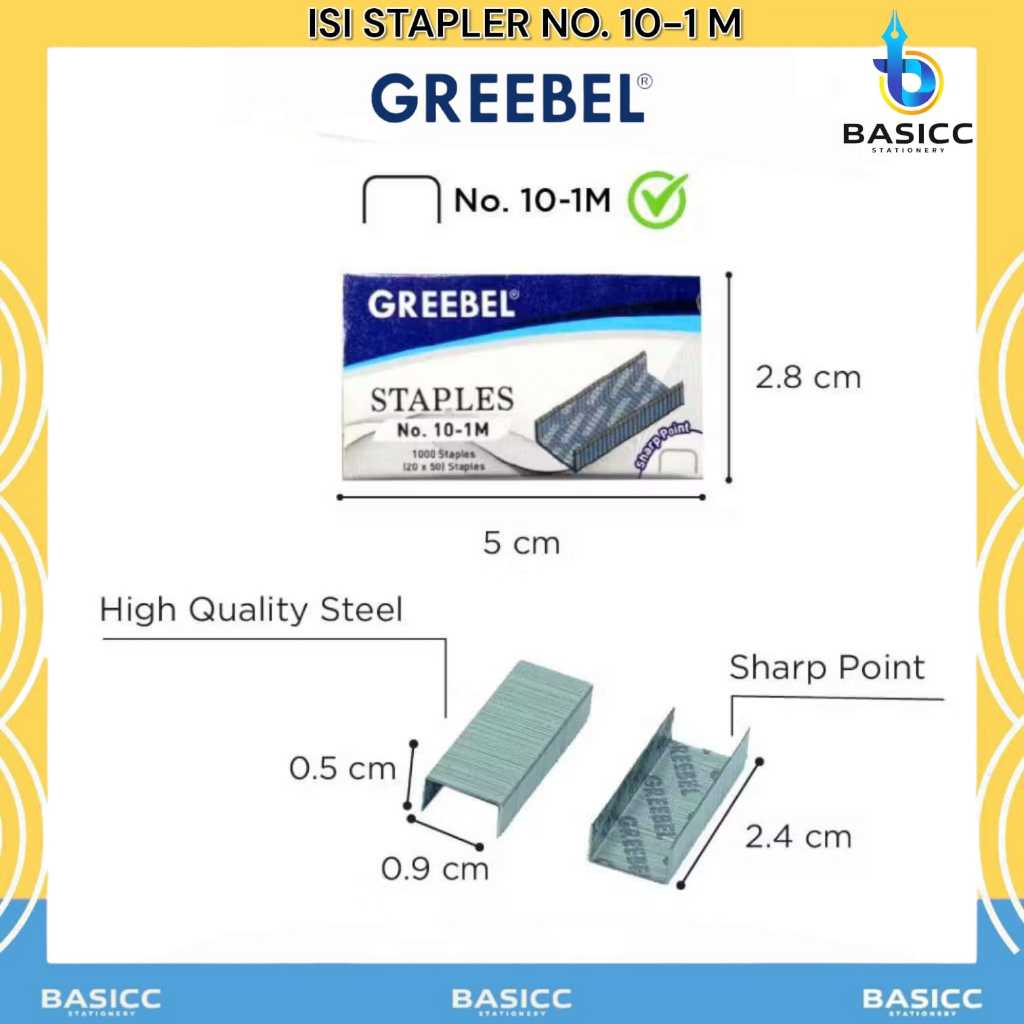 

Greebel Staples / Isi Stapler / Isi Jepretan No. 10 - 1M | @ 1 Box Kecil