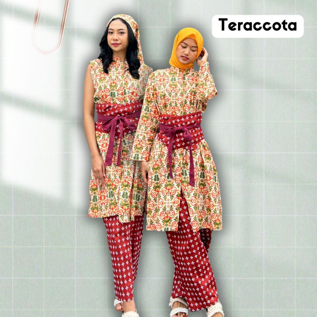 Setelan Wanita Nirmala Terracotta HaluanBali - Raya Series - Outfit Lebaran Modern & Anggun