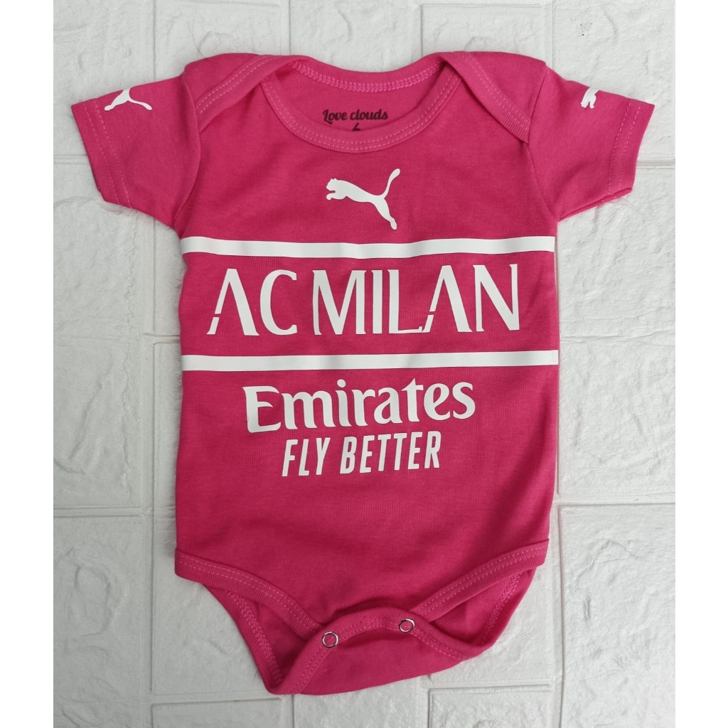 Romper Baju Bayi Bola Jumper Jumpsuit ACM M1L4N Home Scudetto 2021/2022 Rossoneri Klub Sepak Bola Er