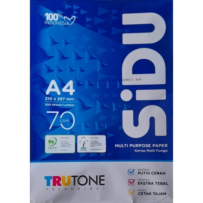kertas A4 70 gsm sidu