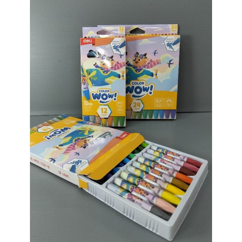 

Oil Pastel Deli C228 12 18 24 / Alat mewarnai color wow / Crayon deli color wow