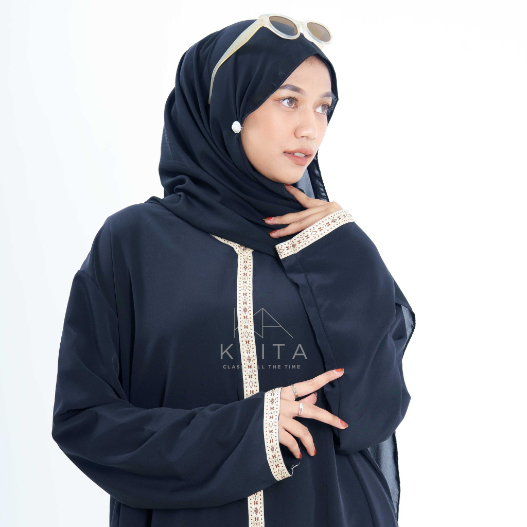 Abaya Dubai Hitam Modern Simple Kekinian Syafa Abaya by Keita