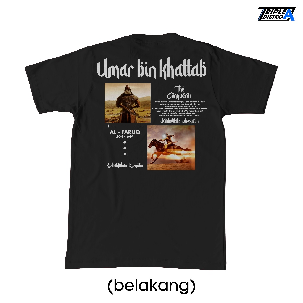 Kaos Dakwah Islami UMAR BIN KHATTAB THE CONQUEROR Sabahat Nabi Khalifah