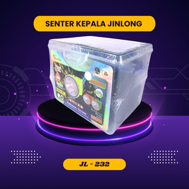 Senter kepala selam jinlong jl-232 new cahaya super terang
